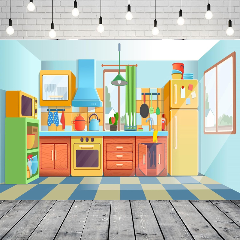 Kitchen Baking Background - Sfondo fotografico per bambini, cucina dei
