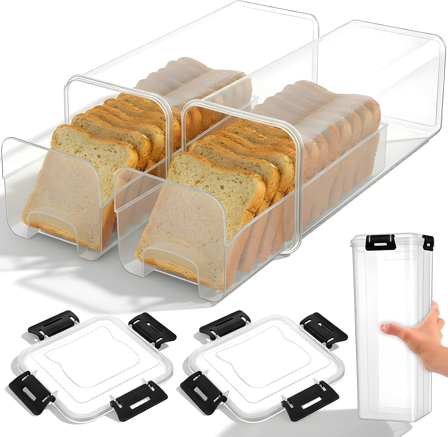 Kitchen Baking Trays - Contenitore per Pane con Coperchio Ermetico,