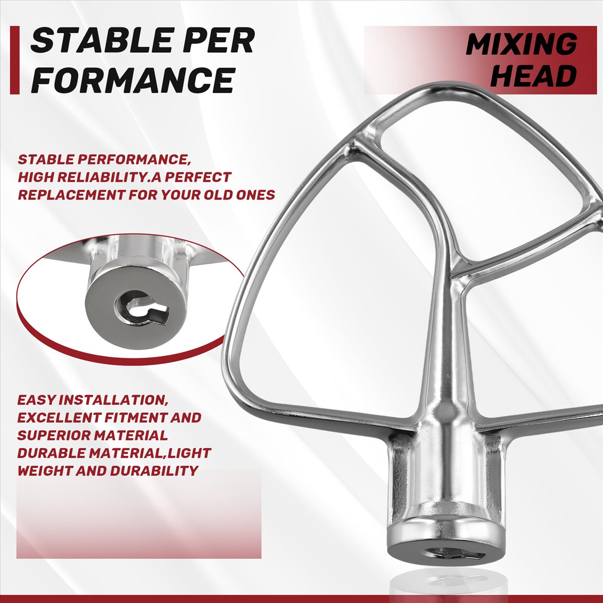 Kitchen Baking Aid - Battitore piatto in acciaio inossidabile A60T