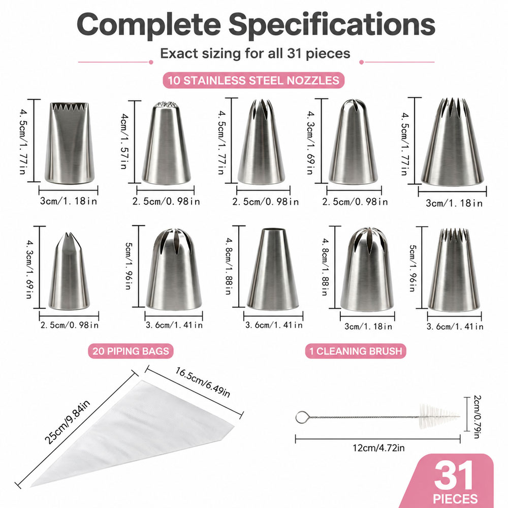 Set di 31 punte per decorare t - Piping Bag Disposable recensione e prezzo