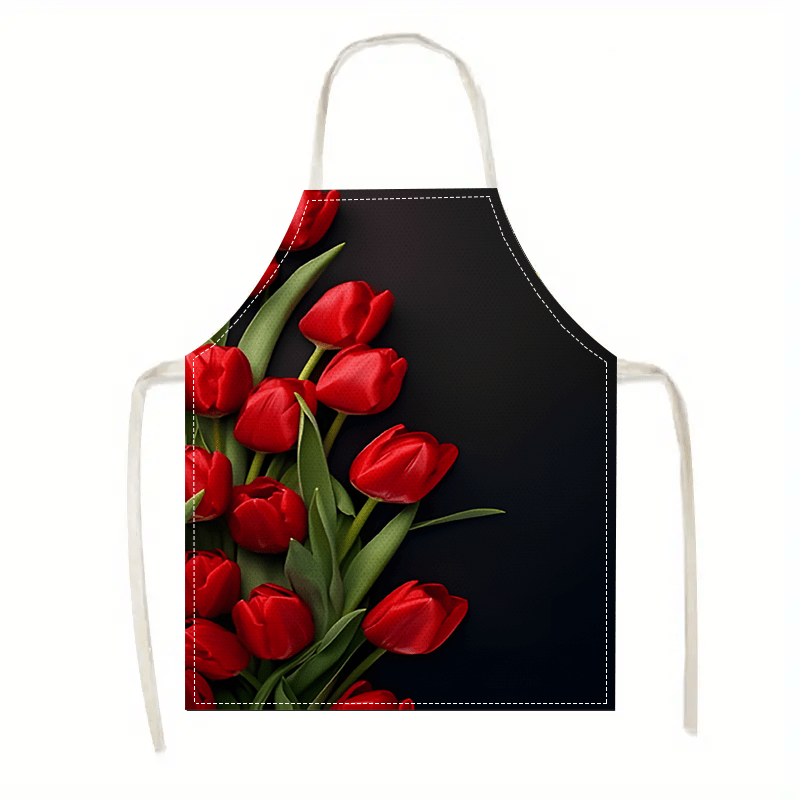 Grembiule in lino con 1 tulipa - Kitchen Baking Background recensione e prezzo